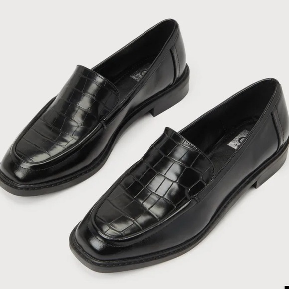DV by Dolce Vita crocodile embossed black loafers - size 8.5 - Picture 2 of 11